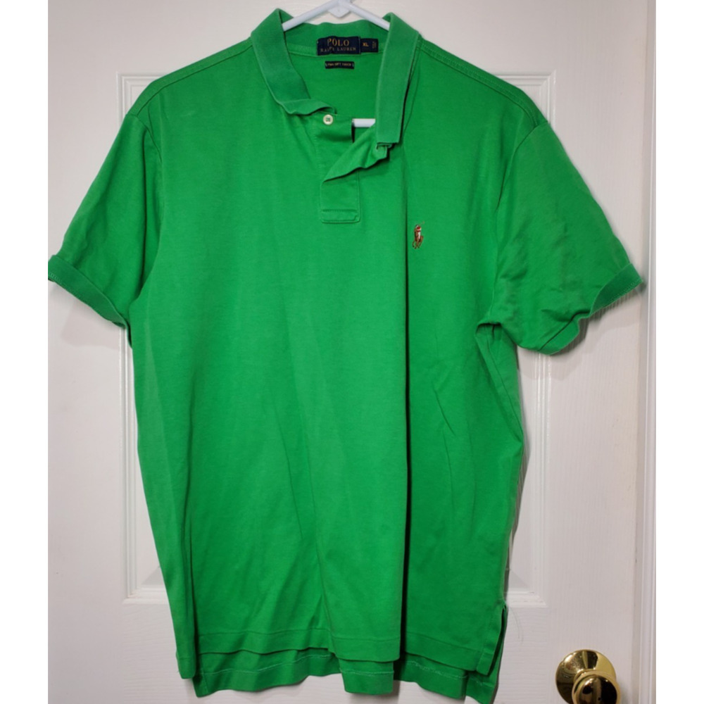 Polo Ralph Lauren Mens XL Green Pima Soft Touch Polo Shirt Pony Logo